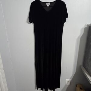 M#10 Cassini ‎ Vintage Size L Elegant Black Velvet Dress
